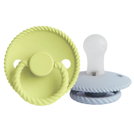 FRIGG Rope Silicone Pacifier 2-Pack - Green Tea/Powder Blue - HoneyBug 