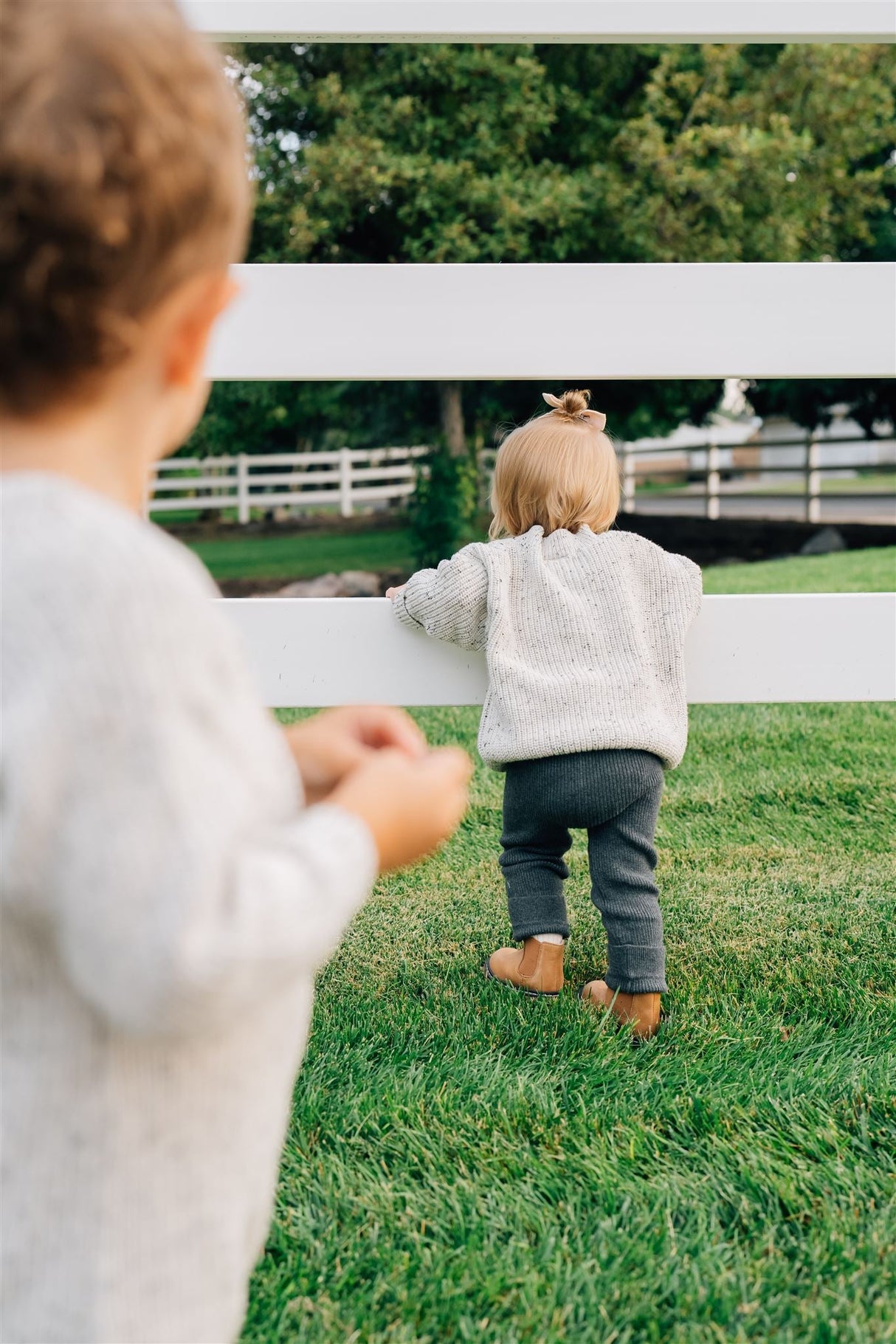 Charcoal Knit Leggings - HoneyBug 