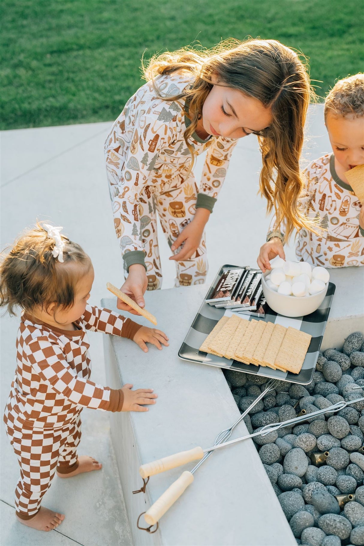 Rust Checkered Ribbed Bamboo Cozy Set - HoneyBug 