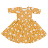 MID SLEEVE TWIRL- Sunshine Ribbed - HoneyBug 