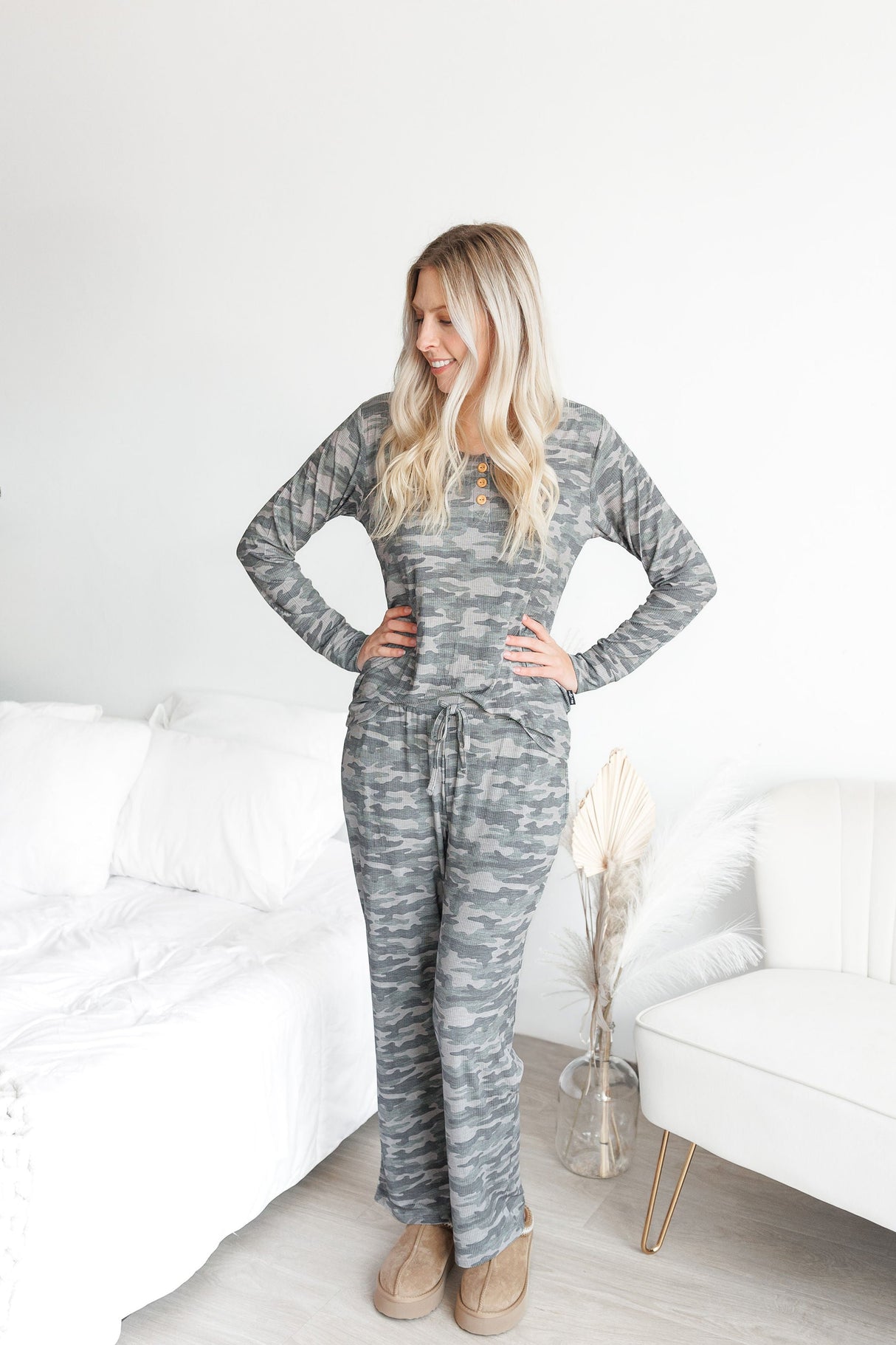 WOMEN'S PAJAMA SET- Chris Camo Ribbed - HoneyBug 