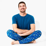 Monaco Blue Bamboo Men's Pajama Set - HoneyBug 