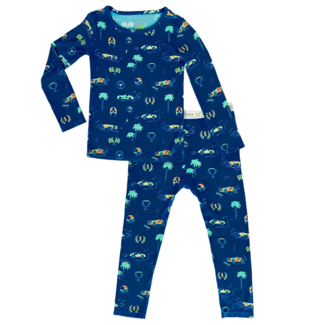 Monaco Blue Bamboo Kids Pajamas - HoneyBug 