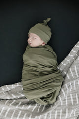 Olive Bamboo Newborn Knot Hat - HoneyBug 