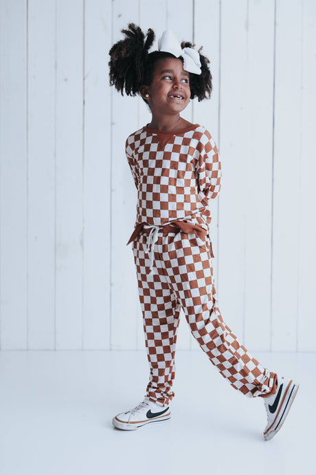 COPPER CHECKERS DREAM PULLOVER - HoneyBug 