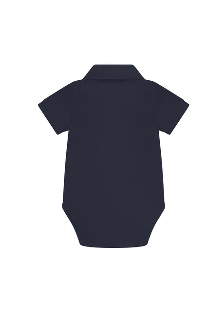 Navy Boy Short Sleeve Onesie - HoneyBug 
