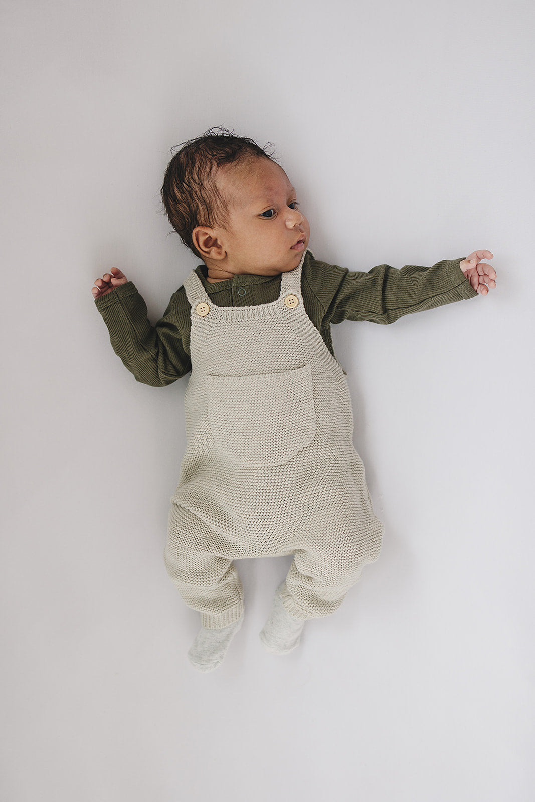 Winter Green Organic Snap Long Sleeve Ribbed Bodysuit - HoneyBug 