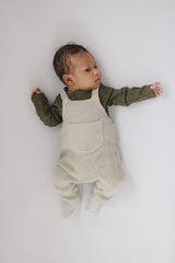 Winter Green Organic Snap Long Sleeve Ribbed Bodysuit - HoneyBug 