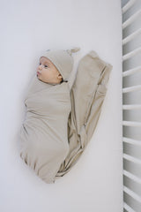 Oatmeal Bamboo Newborn Knot Hat - HoneyBug 