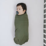 Olive Bamboo Stretch Swaddle - HoneyBug 