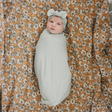 Sage Bamboo Stretch Swaddle - HoneyBug 