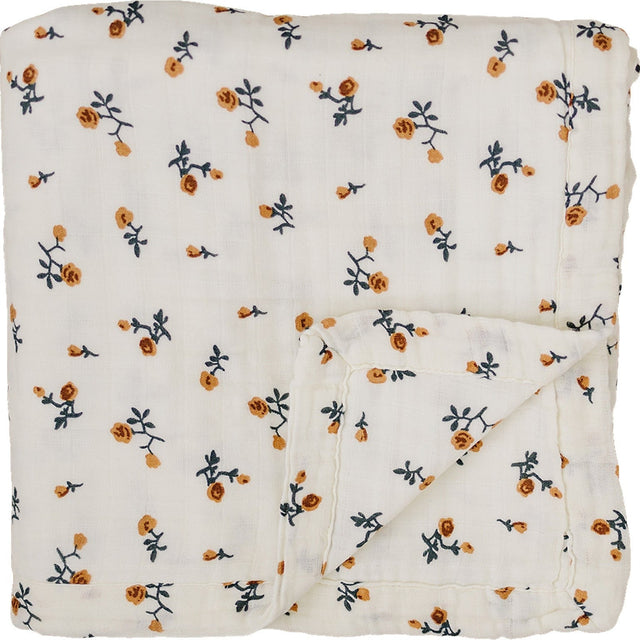 Cream Floral Muslin Quilt - HoneyBug 