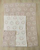 Smiley Taupe Plush Blanket - HoneyBug 