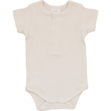 Vanilla Organic Cotton Ribbed Snap Bodysuit - HoneyBug 