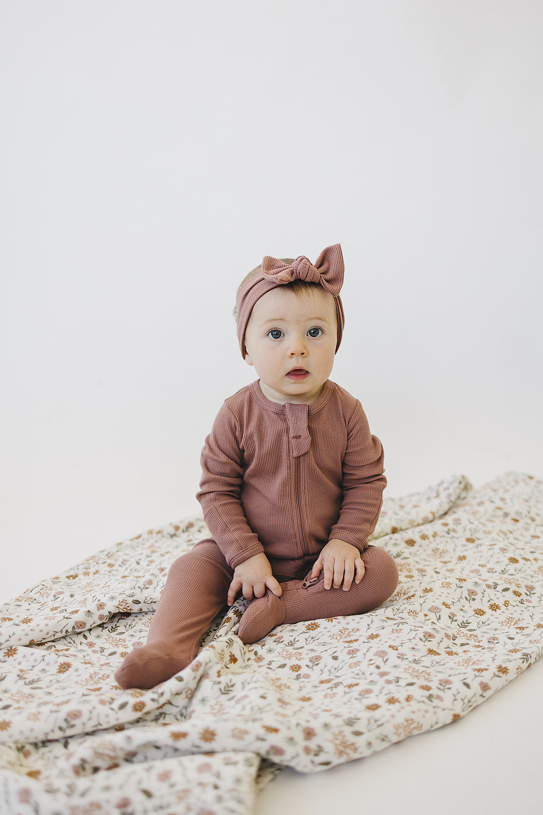 Dusty Rose Organic Cotton Ribbed Zipper - HoneyBug 