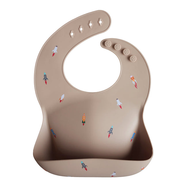 Silicone Baby Bib - Rocket Ship - HoneyBug 