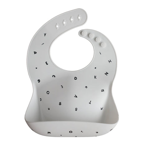 Silicone Baby Bib - Letters White - HoneyBug 