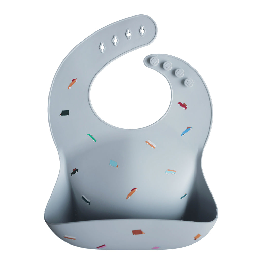 Silicone Baby Bib - Retro Cars - HoneyBug 