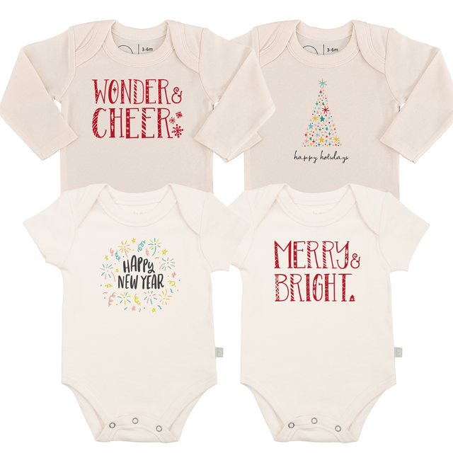graphic bodysuit set | holiday season 4 pack - HoneyBug 