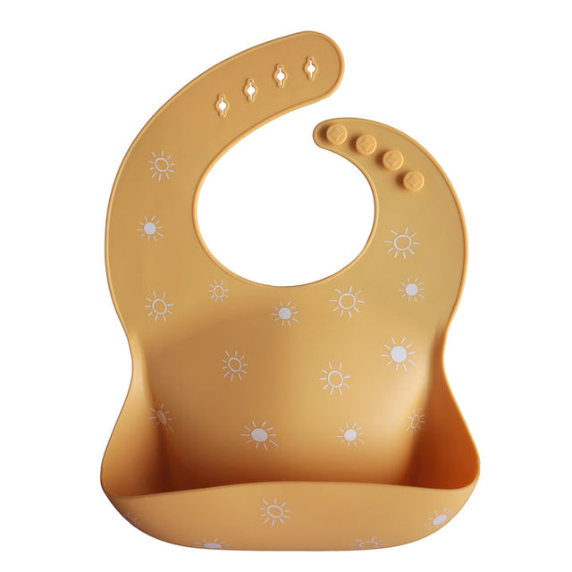 Silicone Baby Bib - Sun Orange - HoneyBug 