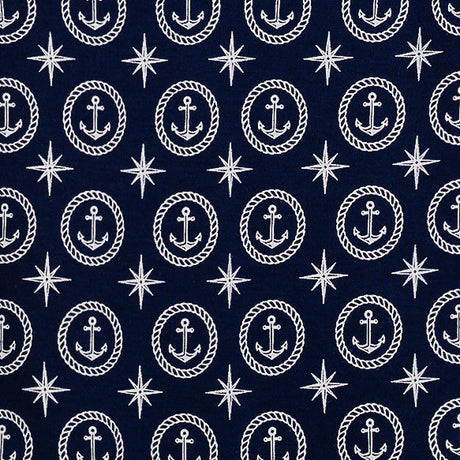 Collared Romper - Nautical Dreams on Indigo - HoneyBug 