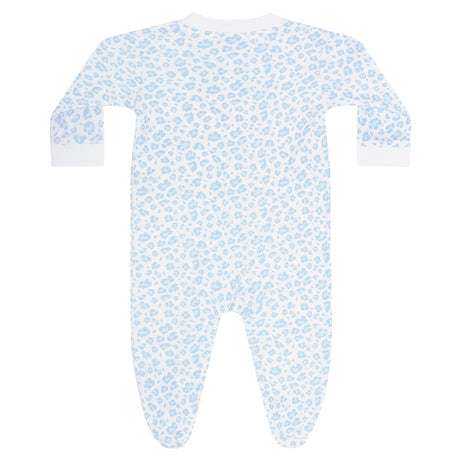 Blue Cheetah Print Zipper Footie