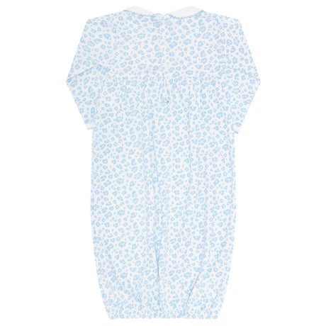 Blue Cheetah Print Smocked Gown