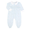 Blue Cheetah Print Smocked Footie