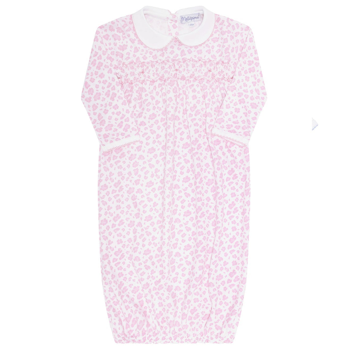 Pink Cheetah Print Smocked Gown 