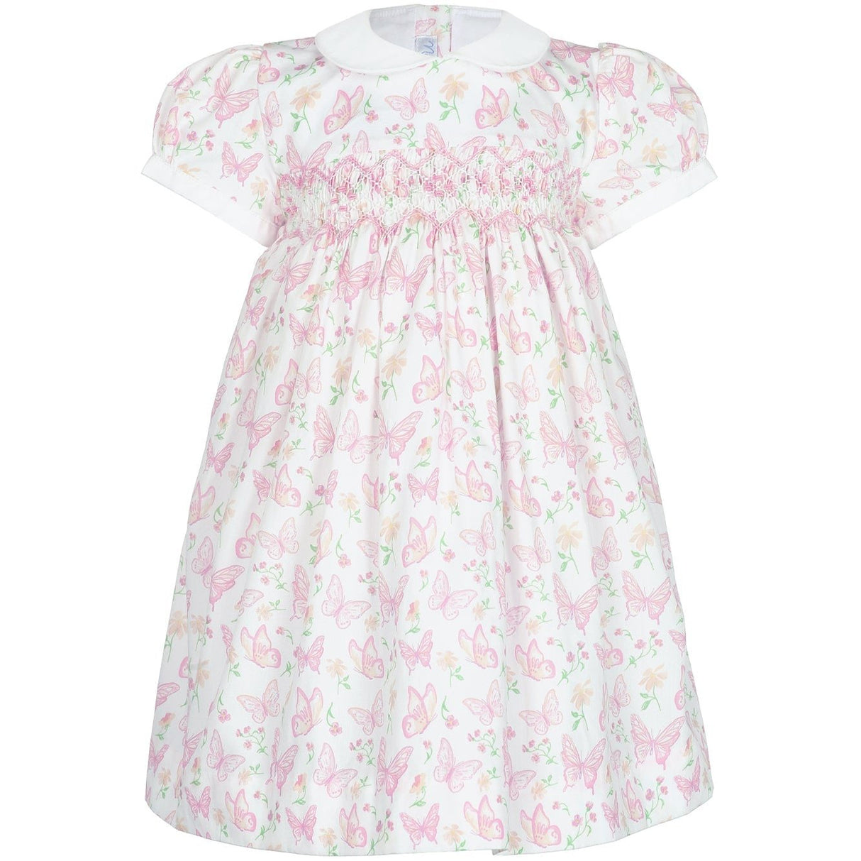 Butterflies Print Smocked Dress - HoneyBug 