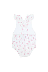 Pink Heart Print Ruffle Bubble - HoneyBug 