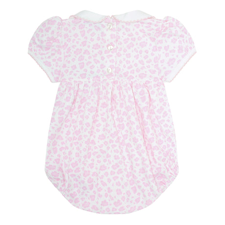 Pink Cheetah Print Smocked Bubble
