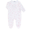 Pink Bunny Toile Crossover Footie