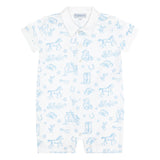 Blue Lone Star Toile Romper