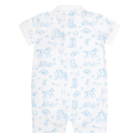 Blue Lone Star Toile Romper