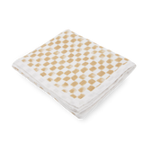 Cotton Muslin Quilted Throw - Adobe Checker - HoneyBug 