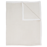 Cotton Muslin Quilted Throw - Tan Gingham - HoneyBug 
