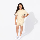 Oat Bamboo Blend Kid's Oversized Tee & Biker Short Set - HoneyBug 