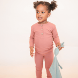 Organic Ribbed Cotton Legging - Terracotta - HoneyBug 