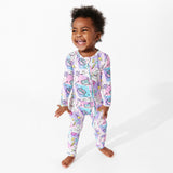 Comic Purple Bamboo Convertible Footie - HoneyBug 