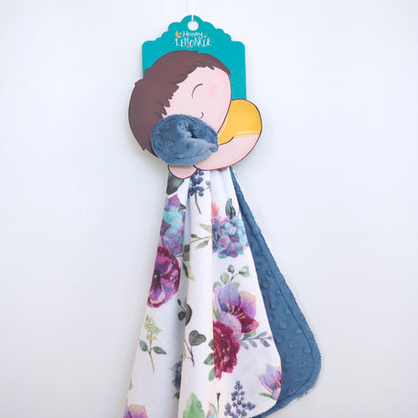 Mini Minky - Blue Floral - HoneyBug 