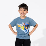 PAW Patrol: The Mighty Movie Chase Oasis Blue Bamboo Terry Kids Oversized T-Shirt - HoneyBug 