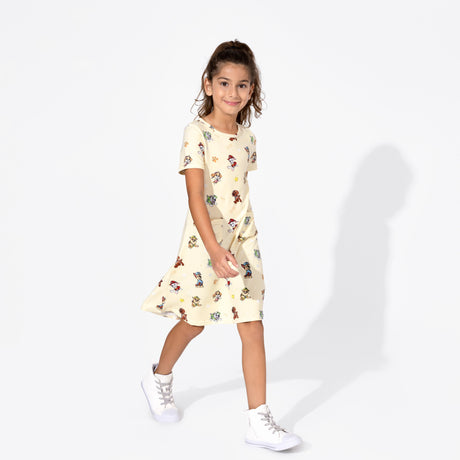 PAW Patrol: Classic Bamboo Terry Daywear Girls' Short Sleeve Dress - HoneyBug 