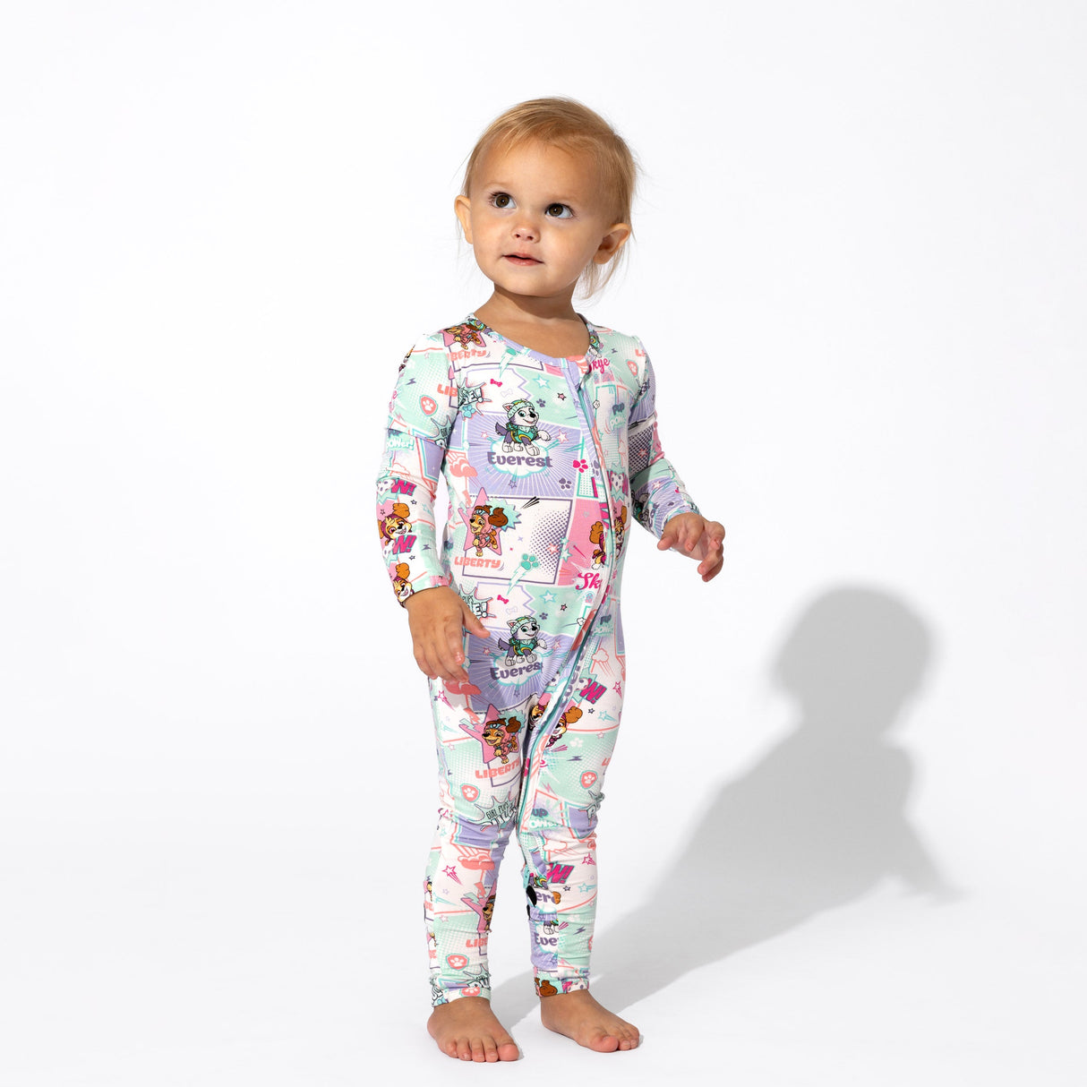 PAW Patrol: Comic Girl Pups Bamboo Convertible Footie - HoneyBug 