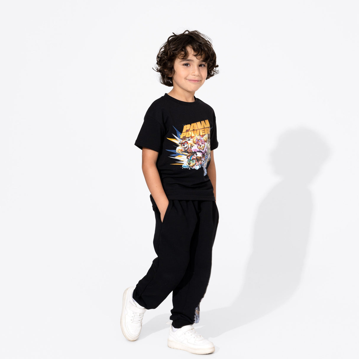 PAW Patrol: The Mighty Movie Obsidian Black Bamboo Terry Kids Oversized T-Shirt - HoneyBug 