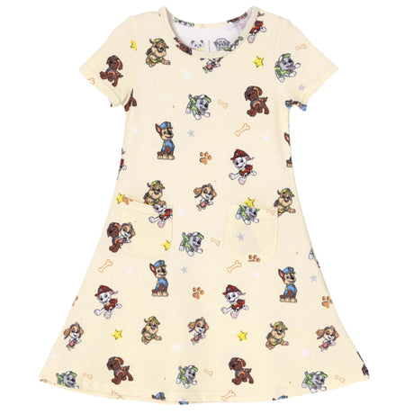 PAW Patrol: Classic Bamboo Terry Daywear Girls' Short Sleeve Dress - HoneyBug 