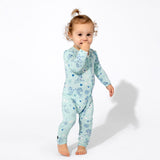 Sweet Hearts Blue Bamboo Convertible Footie - HoneyBug 