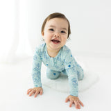 Sweet Hearts Blue Bamboo Convertible Footie - HoneyBug 
