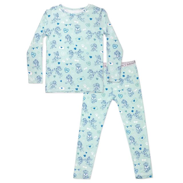 PAW Patrol: I Woof You Blue Bamboo Kids Pajamas - HoneyBug 