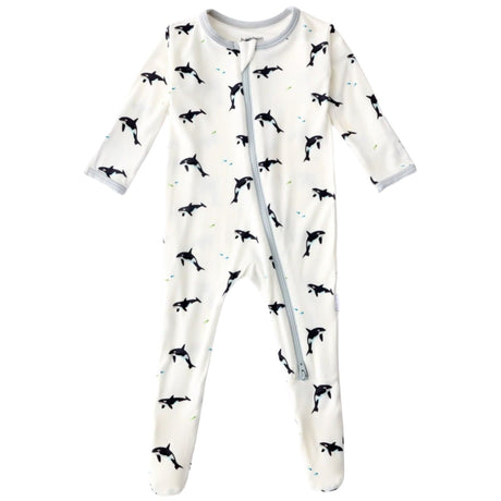 Orca Zippered Footie - HoneyBug 